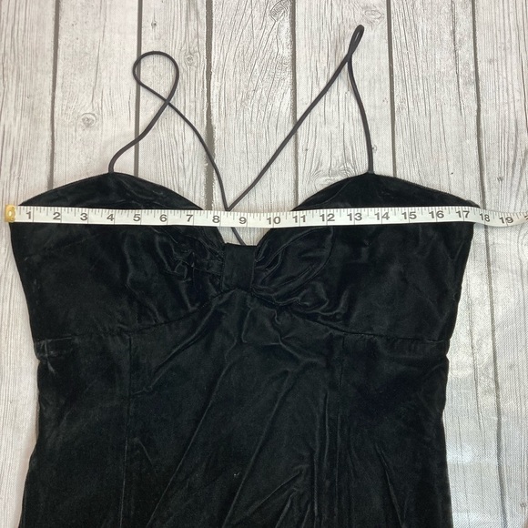 NWT Jessica McClintock Gunne Sax Vintage Black Velvet Spaghetti Strap Dress - Picture 8 of 16